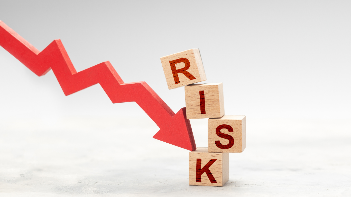 arrow with the word risk