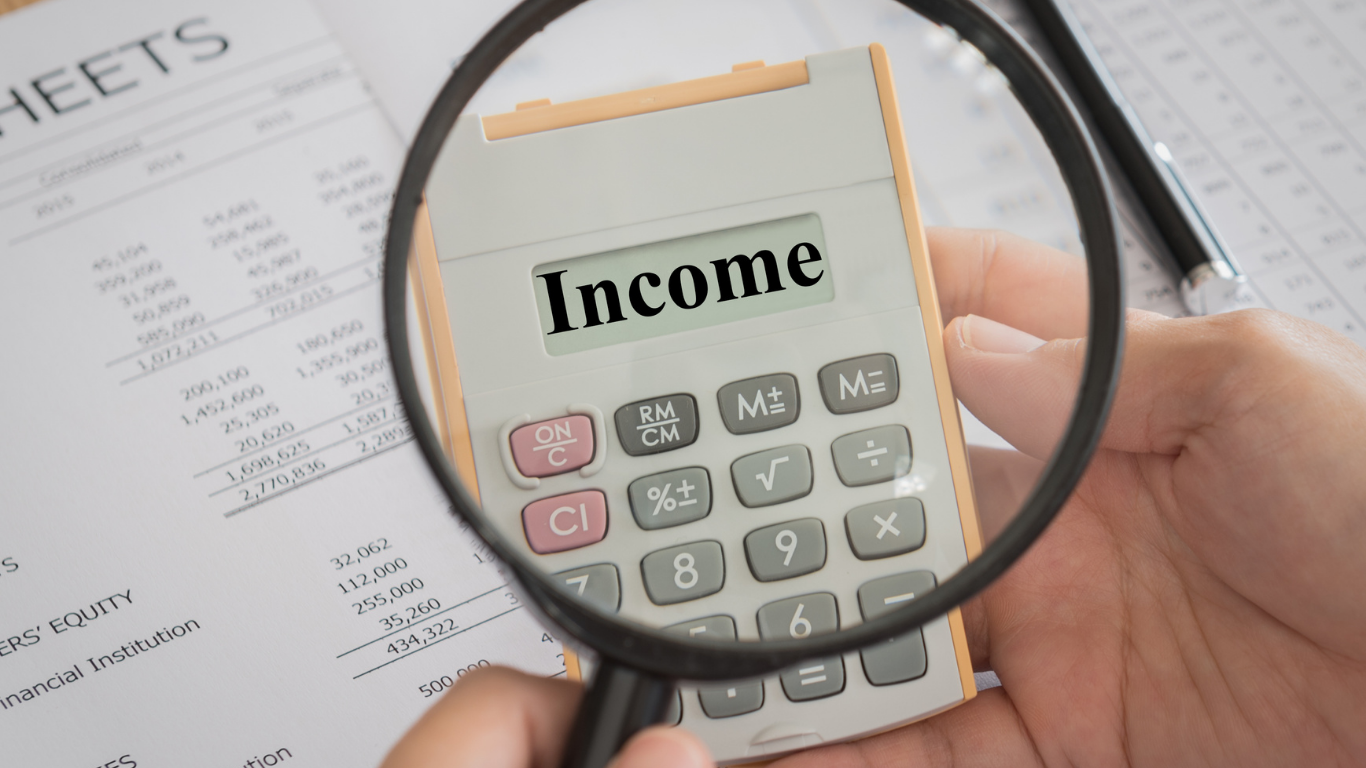 income on a calculator