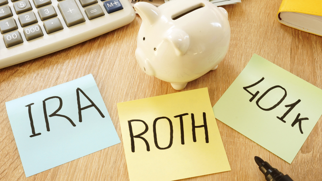 Image of IRA ROTH and $)!k on sticky notes