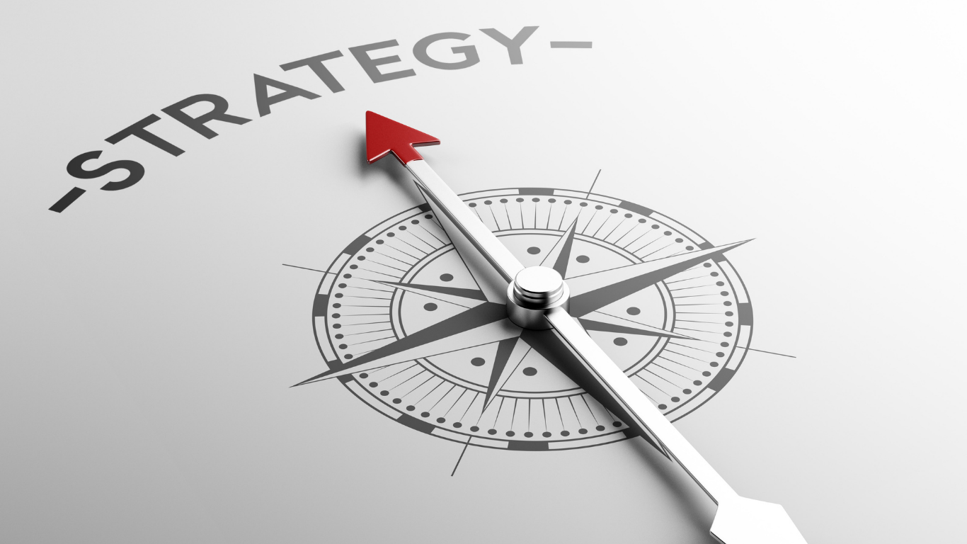 a compas with the word strategy written above it.